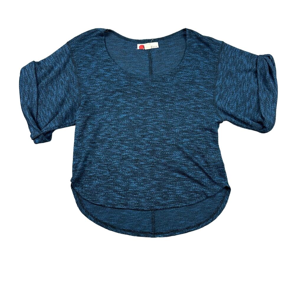 Free People Beach Size S Womens Marled Starlight Blue Nani Tee Short Sleeve Top